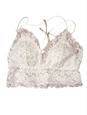 PINK Victoria's Secret Ivory/Blush Textured Lace Bralette